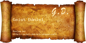 Geist Dániel névjegykártya